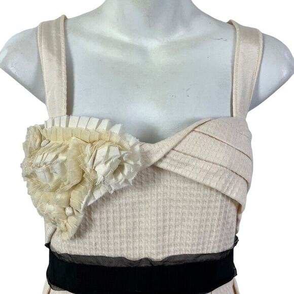 Deletta Anthropologie Womens Cream Textured Knit Sweetheart Neck Party Dress M - Picture 5 of 16